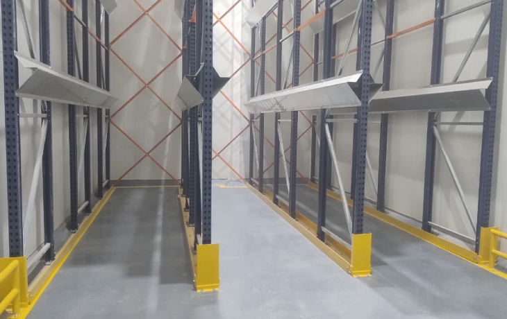 Estantería Drive-In de 9 m para cuartos fríos en Guasca | Proyecto logístico Modultec